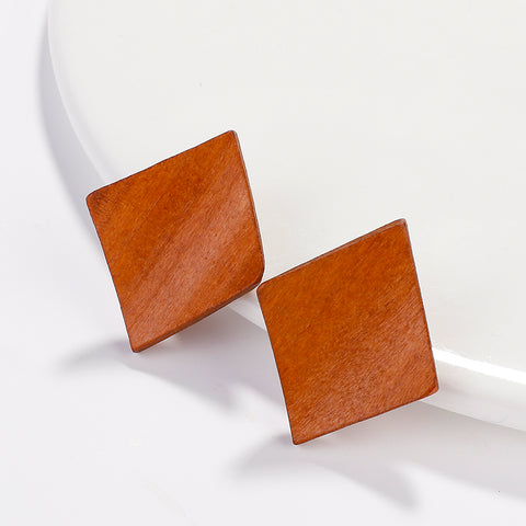 Natural Wood Stud Earrings