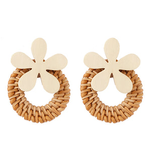 Wooden Flower Earrings