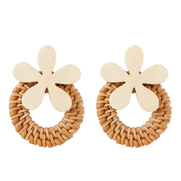 Wooden Flower Earrings