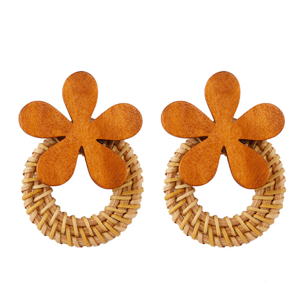 Wooden Flower Earrings