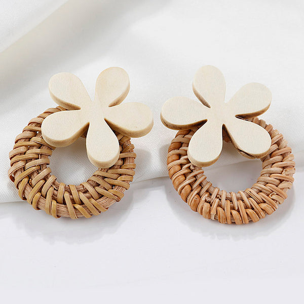 Wooden Flower Earrings