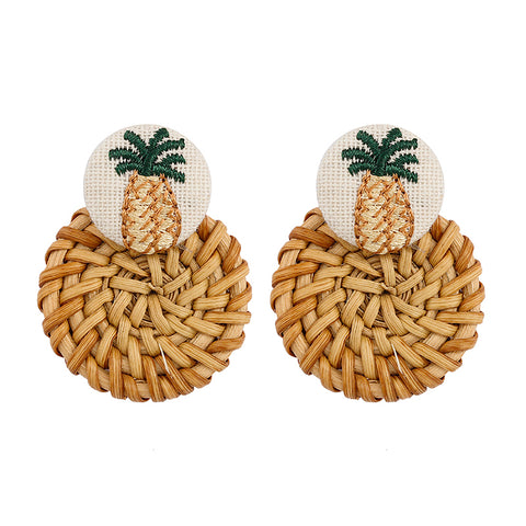 Pineapple Rattan Earrings